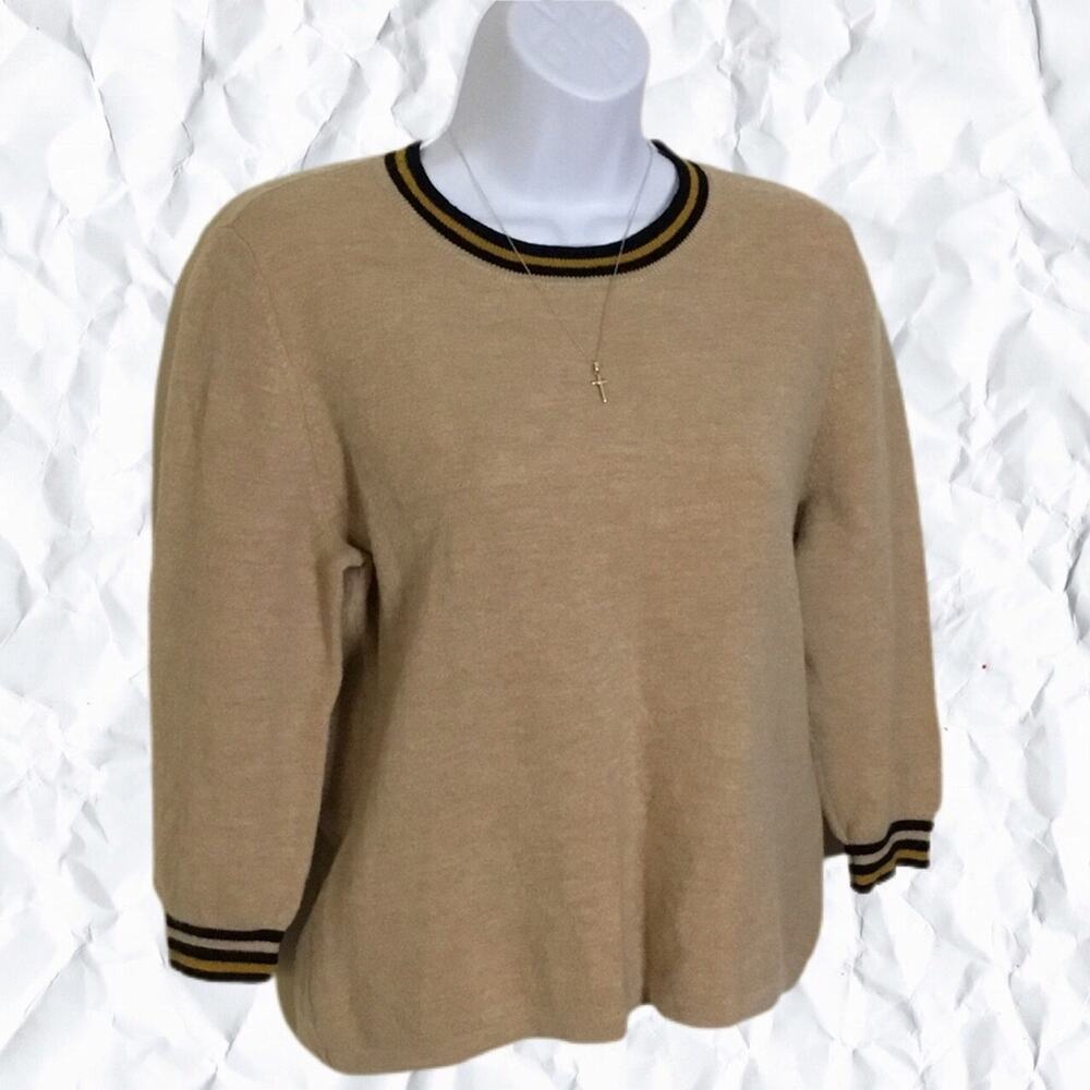 Lord & Taylor Camel Tan Wool Sweater - XL (runs small) - Picture 4 of 4